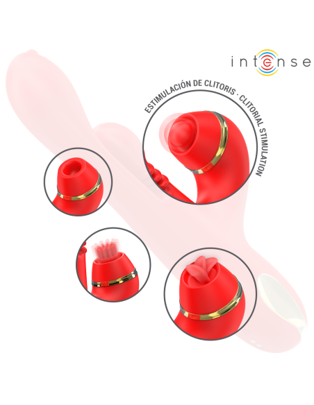 INTENSE KATY ESTIMULADOR CLITORIS MULTIFUNCION 4 CABEZALES INTERCAMBIABLES ROJO INTENSE KATY ESTIMULADOR CLITORIS MULTIFUNCION 4 CABEZALES INTERCAMBIABLES ROJO