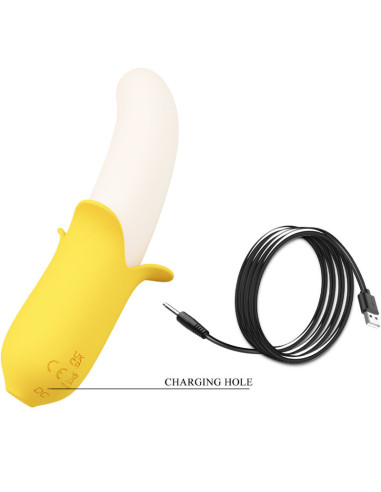 PRETTY LOVE BANANA GEEK SUPER POWER 7 VIBRACIONES UPDOWN SILICONA NEGRO