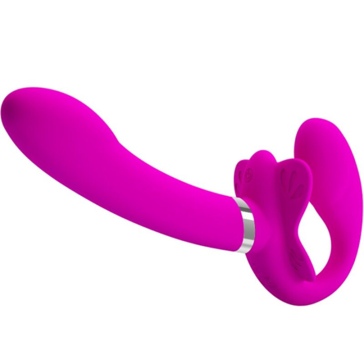 PRETTY LOVE VALERIE VIBRADOR DOBLE STRAP ON 12 VIBRACIONES MORADO