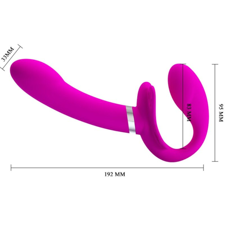 PRETTY LOVE VALERIE VIBRADOR DOBLE STRAP ON 12 VIBRACIONES MORADO