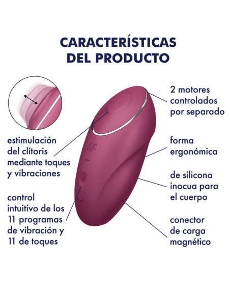 SATISFYER TAP CLIMAX 1 VIBRADOR LAY ON ROJO SATISFYER TAP CLIMAX 1 VIBRADOR LAY ON ROJO