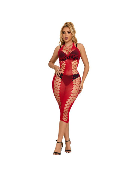 SUBBLIME 952327 VESTIDO DE REJILLA LARGO ROJO TALLA ANICA