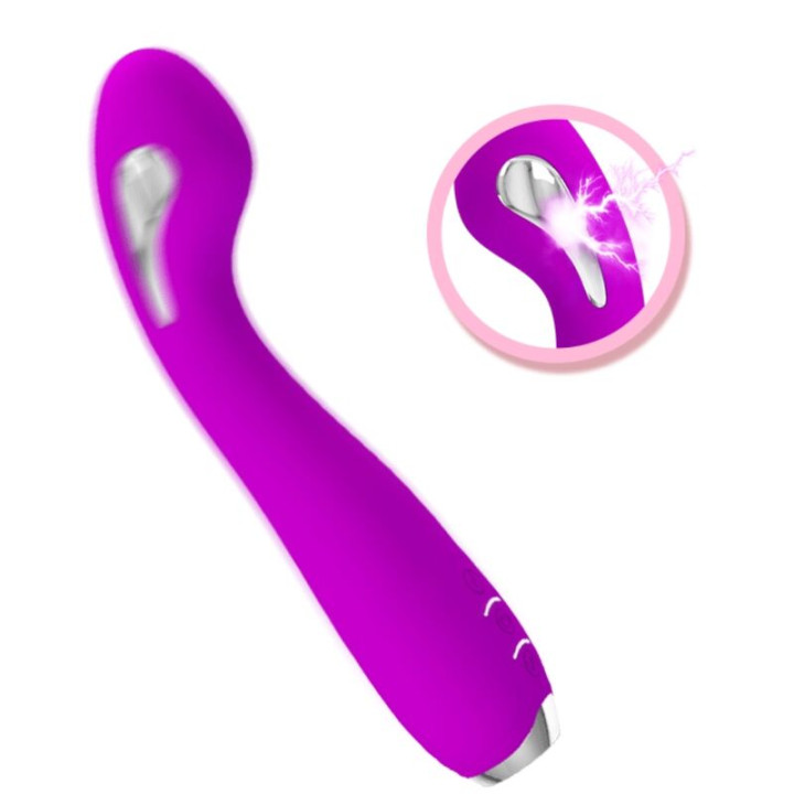 PRETTY LOVE HECTOR VIBRADOR ELECTROSHOCK RECARGABLE IMPERMEABLE MORADO