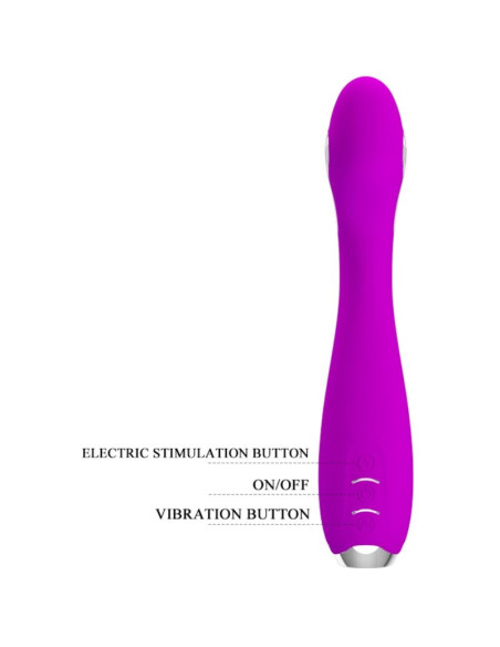 PRETTY LOVE HECTOR VIBRADOR ELECTROSHOCK RECARGABLE IMPERMEABLE MORADO