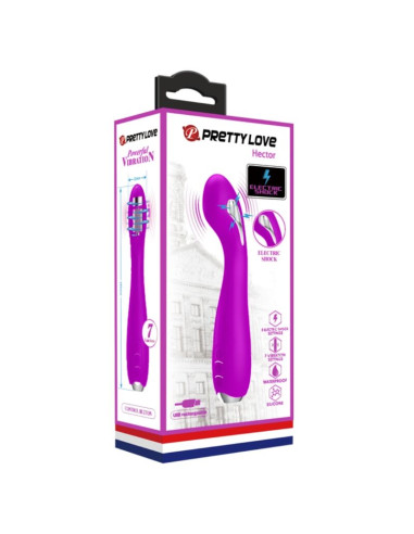 PRETTY LOVE HECTOR VIBRADOR ELECTROSHOCK RECARGABLE IMPERMEABLE MORADO
