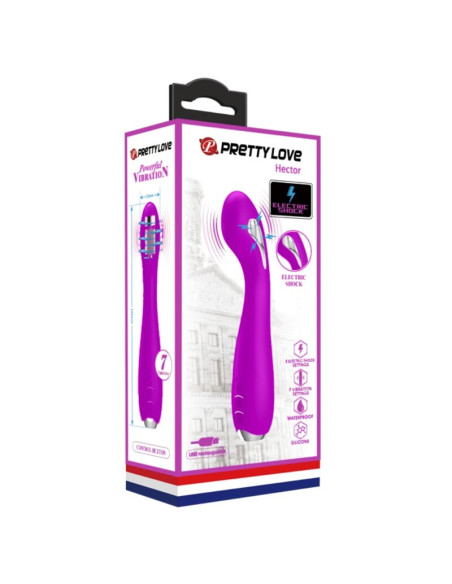 PRETTY LOVE HECTOR VIBRADOR ELECTROSHOCK RECARGABLE IMPERMEABLE MORADO