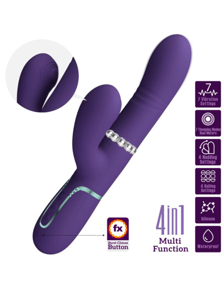 PRETTY LOVE VIBRADOR PUNTO G MULTIFUNCION MORADO PRETTY LOVE VIBRADOR PUNTO G MULTIFUNCION MORADO