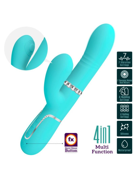 PRETTY LOVE VIBRADOR PUNTO G MULTIFUNCION VERDE AGUA