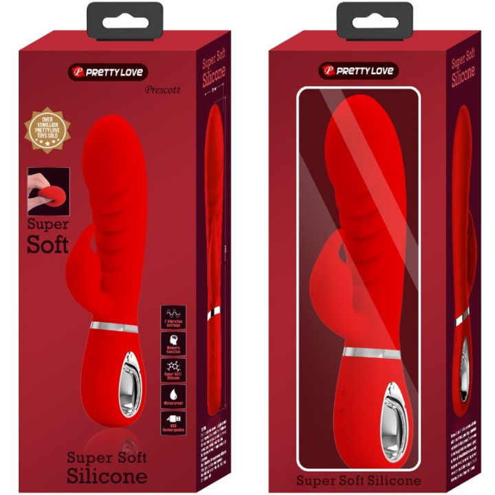 PRETTY LOVE PRESCOTT VIBRADOR PUNTO G MULTIFUNCION ROJO