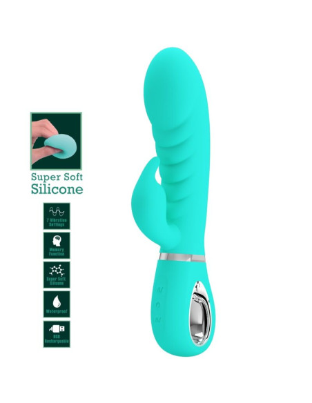 PRETTY LOVE PRESCOTT VIBRADOR PUNTO G MULTIFUNCION VERDE AGUA