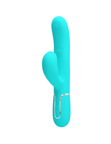 PRETTY LOVE PERLITA VIBRADOR PUNTO G 3 EN 1 MULTIFUNCION VERDE AGUA