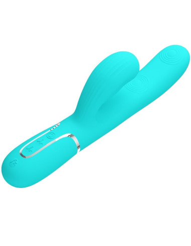 PRETTY LOVE PERLITA VIBRADOR PUNTO G 3 EN 1 MULTIFUNCION VERDE AGUA