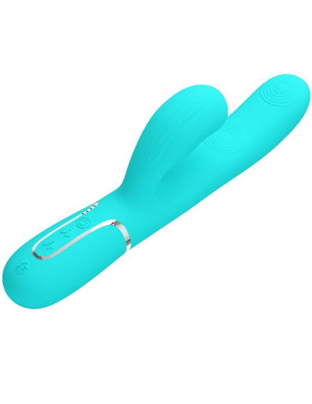 PRETTY LOVE PERLITA VIBRADOR PUNTO G 3 EN 1 MULTIFUNCION VERDE AGUA PRETTY LOVE PERLITA VIBRADOR PUNTO G 3 EN 1 MULTIFUNCION VERDE AGUA