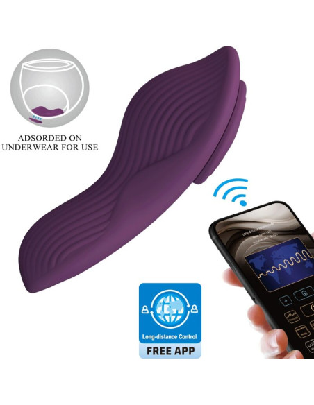 PRETTY LOVE MANE MASAJEADOR LAY ON CLATORIS 10 VIBRACIONES CONTROL REMOTO MORADO
