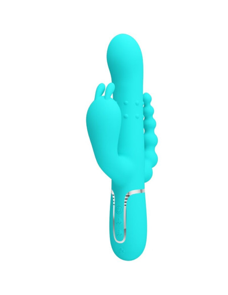 PRETTY LOVE CAMMY TRIPLE VIBRADOR RABBIT MULTIFUNCIAN 4 EN 1 AZUL