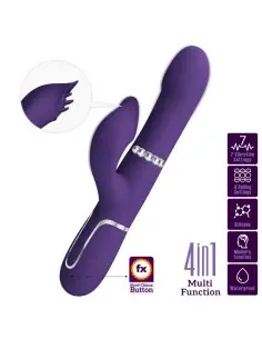 PRETTY LOVE ZALIN VIBRADOR RABBIT PERLAS 4 EN 1 MORADO