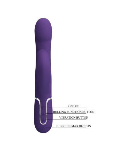 PRETTY LOVE ZALIN VIBRADOR RABBIT PERLAS 4 EN 1 MORADO