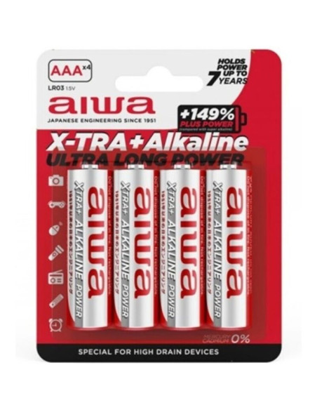 AIWA X TRA ALKALINE PILA ALCALINA AAA LR03 BLISTER4