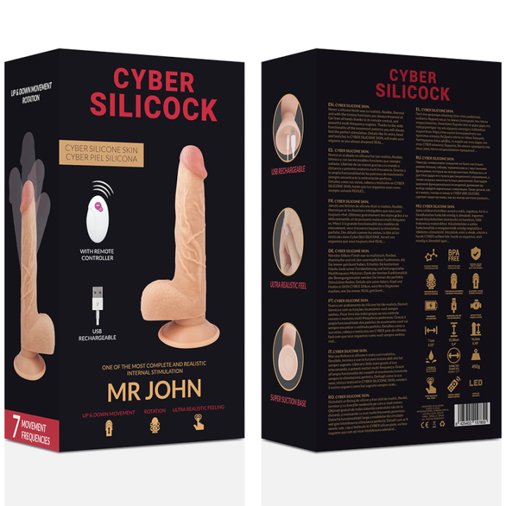 CYBER SILICOCK REALISTICO CONTROL REMOTO MR JOHN 2388 CM O 43 CM