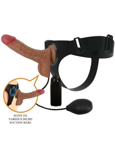 PRETTY LOVE HARNESS BRIEFS UNIVERSAL CON DILDO VIBRACIAN Y SQUIRTING 155 CM MULATO