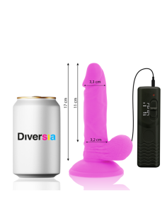DIVERSIA DILDO REALISTICO FLEXIBLE CON VIBRACION MORADO 17 CM O 33 CM 2