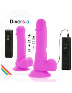 DIVERSIA DILDO REALISTICO FLEXIBLE CON VIBRACION LILA 205 CM O 42 CM