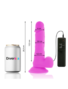DIVERSIA DILDO REALISTICO FLEXIBLE CON VIBRACION LILA 205 CM O 42 CM 2