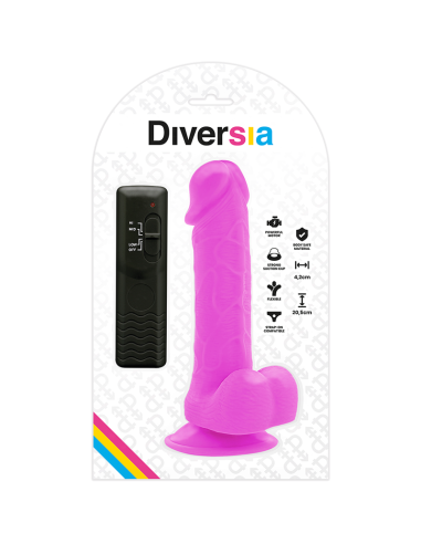 DIVERSIA DILDO REALISTICO FLEXIBLE CON VIBRACION LILA 205 CM O 42 CM