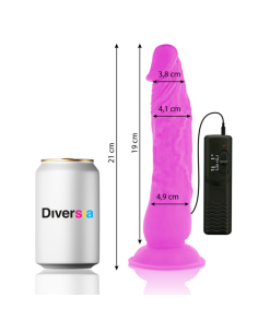 DIVERSIA DILDO REALISTICO FLEXIBLE CON VIBRACION LILA 21 CM O 49 CM 2