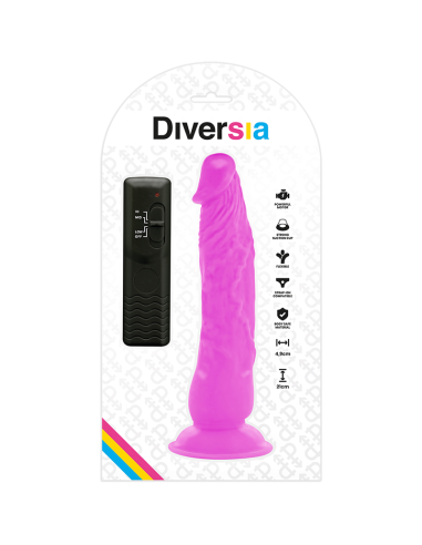 DIVERSIA DILDO REALISTICO FLEXIBLE CON VIBRACION LILA 21 CM O 49 CM