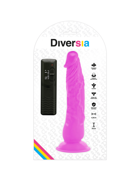 DIVERSIA DILDO REALISTICO FLEXIBLE CON VIBRACION LILA 21 CM O 49 CM DIVERSIA DILDO REALISTICO FLEXIBLE CON VIBRACION LILA 21 CM O 49 CM