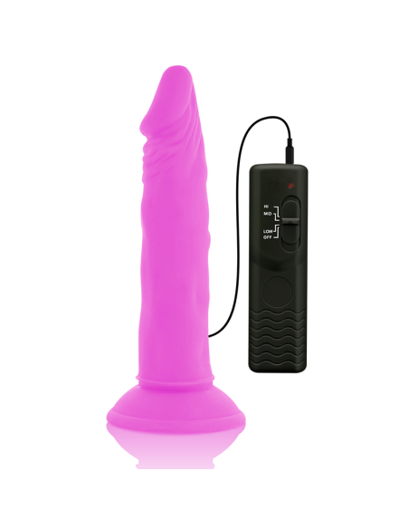 DIVERSIA DILDO REALISTICO FLEXIBLE CON VIBRACION LILA 23 CM O 43 CM