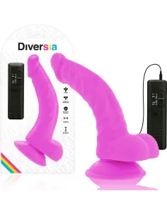 DIVERSIA DILDO REALISTICO FLEXIBLE CON VIBRACION LILA 215 CM O 45 CM