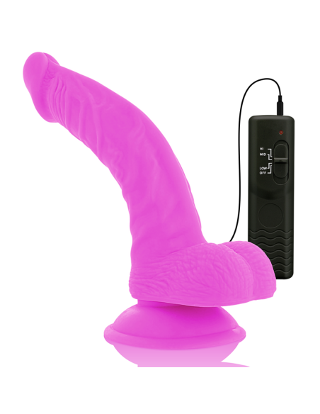 DIVERSIA DILDO REALISTICO FLEXIBLE CON VIBRACION LILA 215 CM O 45 CM
