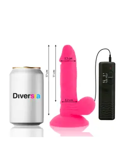 DIVERSIA DILDO REALISTICO FLEXIBLE CON VIBRACION ROSA 17 CM O 33 CM 2