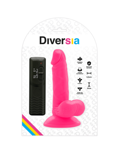 DIVERSIA DILDO REALISTICO FLEXIBLE CON VIBRACION ROSA 17 CM O 33 CM