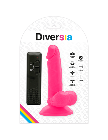 DIVERSIA DILDO REALISTICO FLEXIBLE CON VIBRACION ROSA 17 CM O 33 CM DIVERSIA DILDO REALISTICO FLEXIBLE CON VIBRACION ROSA 17 CM O 33 CM