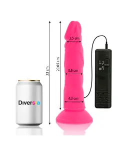 DIVERSIA DILDO REALISTICO FLEXIBLE CON VIBRACION ROSA 23 CM O 43 CM 2