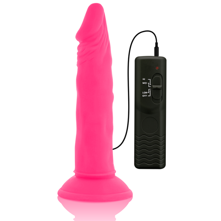 DIVERSIA DILDO REALISTICO FLEXIBLE CON VIBRACION ROSA 23 CM O 43 CM