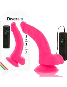DIVERSIA DILDO REALISTICO FLEXIBLE CON VIBRACION ROSA 215 CM O 45 CM