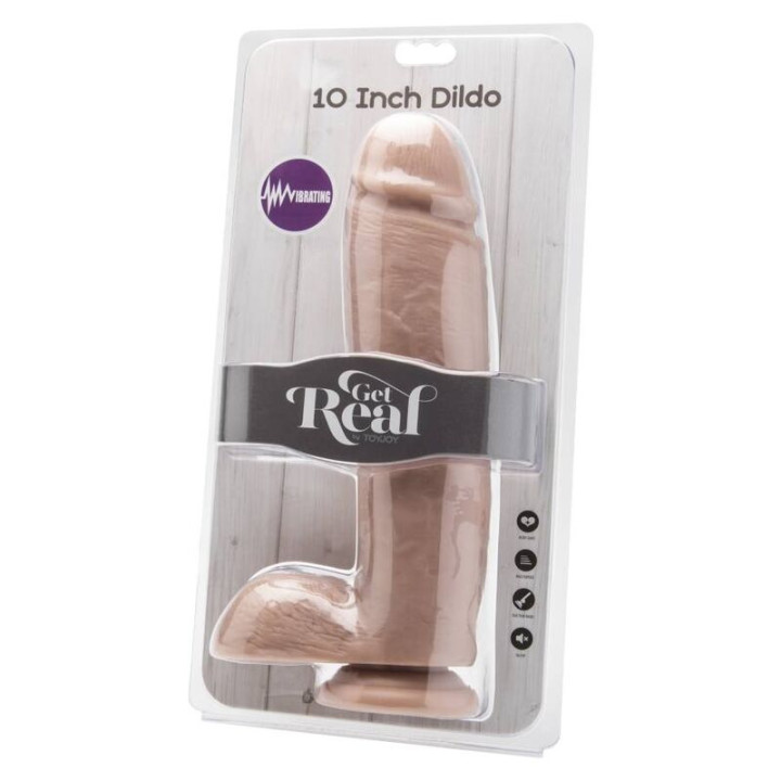 GET REAL DILDO 255 CM CON TESTICULOS VIBRADOR NATURAL