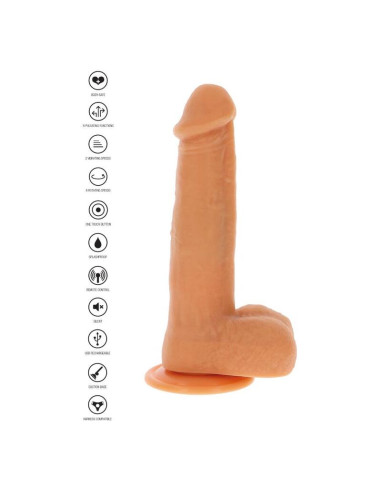 GET REAL DILDO VIBRADOR CON BOLAS GIRATORIAS NATURAL