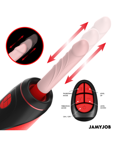JAMYJOB PYSTON BASE MASTURBADOR AUTOMATICO CON DILDO CONTROL REMOTO