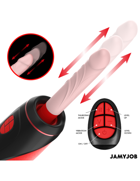 JAMYJOB PYSTON BASE MASTURBADOR AUTOMATICO CON DILDO CONTROL REMOTO