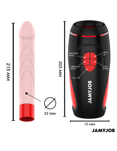 JAMYJOB PYSTON BASE MASTURBADOR AUTOMATICO CON DILDO CONTROL REMOTO