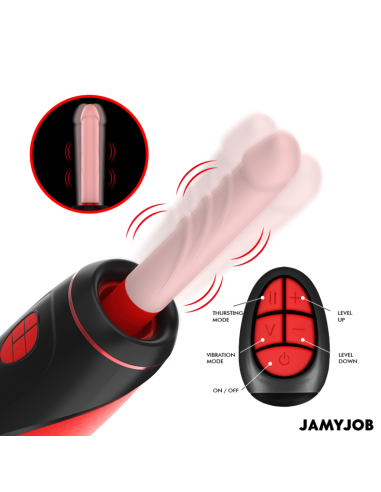 JAMYJOB PYSTON BASE MASTURBADOR AUTOMATICO CON DILDO CONTROL REMOTO