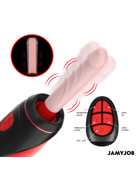 JAMYJOB PYSTON BASE MASTURBADOR AUTOMATICO CON DILDO CONTROL REMOTO