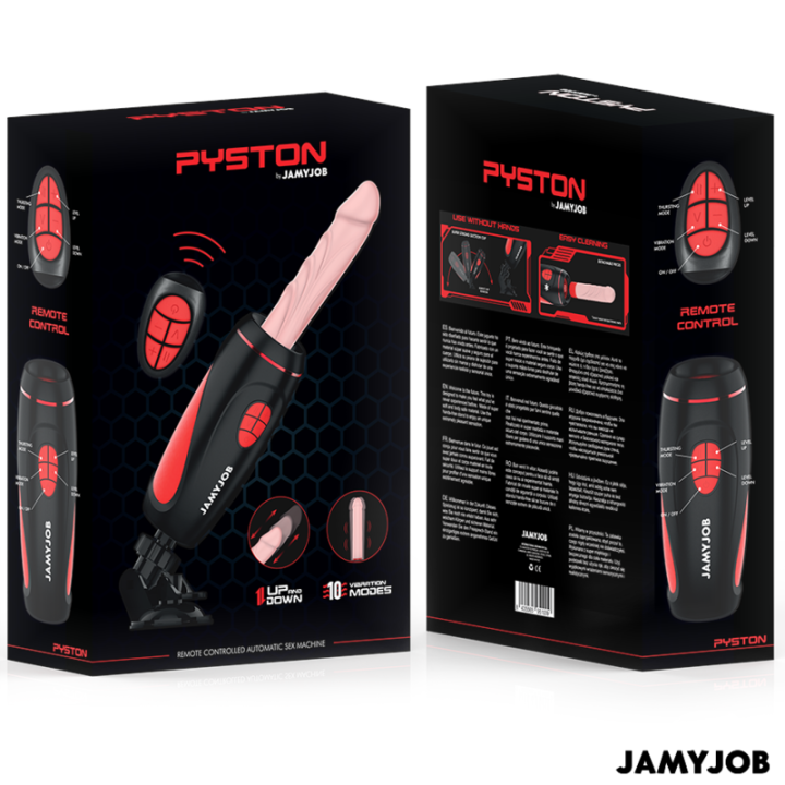 JAMYJOB PYSTON BASE MASTURBADOR AUTOMATICO CON DILDO CONTROL REMOTO
