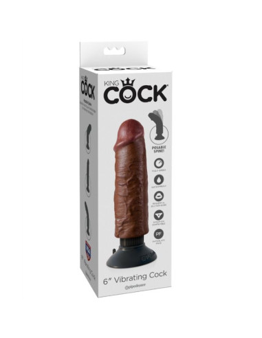 KING COCK DILDO VIBRADOR MARRON 1524 CM