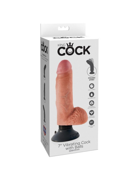 KING COCK DILDO VIBRADOR CON TESTICULOS 1778 CM NATURAL KING COCK DILDO VIBRADOR CON TESTICULOS 1778 CM NATURAL